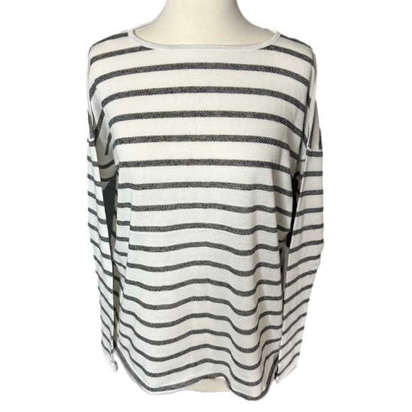 One Teaspoon Stripe Long Sleeve Journal Top in Black/Cream Size Small - Picture 5 of 8